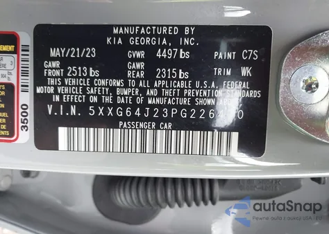 2023 Kia K5 Gt-Line from USA, damaged, VIN 5XXG64J23PG226420